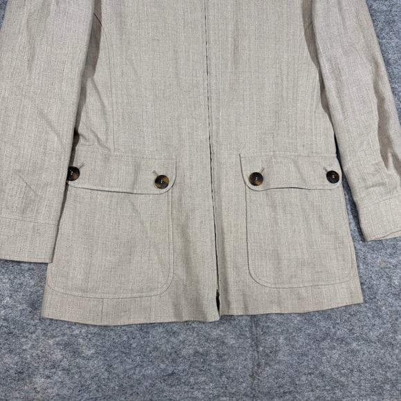Vintage Daniel Hechter Beige Linen Blend Zip Jacket Size 10  Contemporary Luxury - Picture 4 of 16